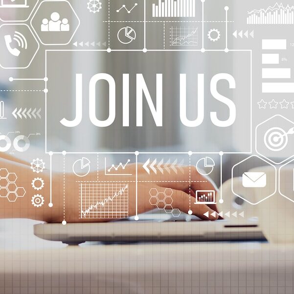 Join,Us,With,Woman,Using,A,Laptop,On,A,Coffee Careers: Join Us